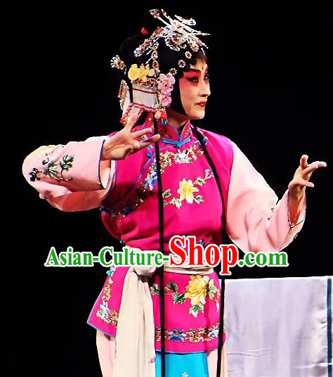 Chinese Kun Opera Xiaodan Young Lady Costumes and Headdress The Legend of Hairpin Traditional Kunqu Opera Maidservant Yun Xiang Garment Apparels