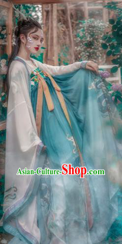 Traditional Chinese Ancient Goddess Embroidered Hanfu Dress Tang Dynasty Royal Princess Historical Costumes Apparels
