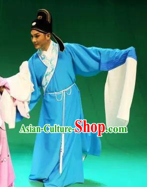 Chinese Huangmei Opera Scholar Costumes and Headwear An Hui Opera Daughter of Dragon Apparels Niche Jiang Wenyu Clothing