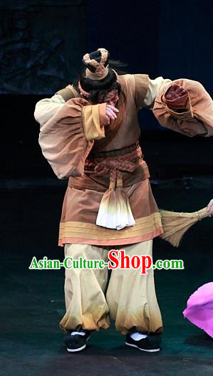 Chinese Huangmei Opera Farmer Xiao Qiao Chu Jia Costumes and Headwear An Hui Opera Civilian Male Apparels Clothing