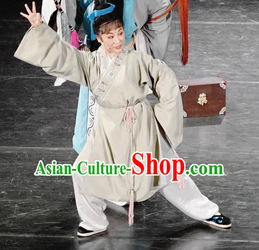 Chinese Huangmei Opera Livehand Costumes and Headwear Xi Mu Dan An Hui Opera Wa Wa Sheng Apparels Clothing