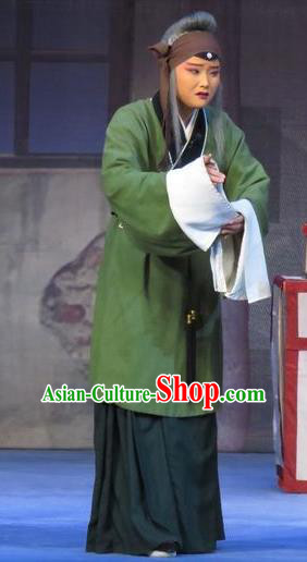 Chinese Ping Opera Old Dan Role Yu Gong Case Garment Costumes and Headdress Traditional Pingju Opera Pantaloon Dress Apparels