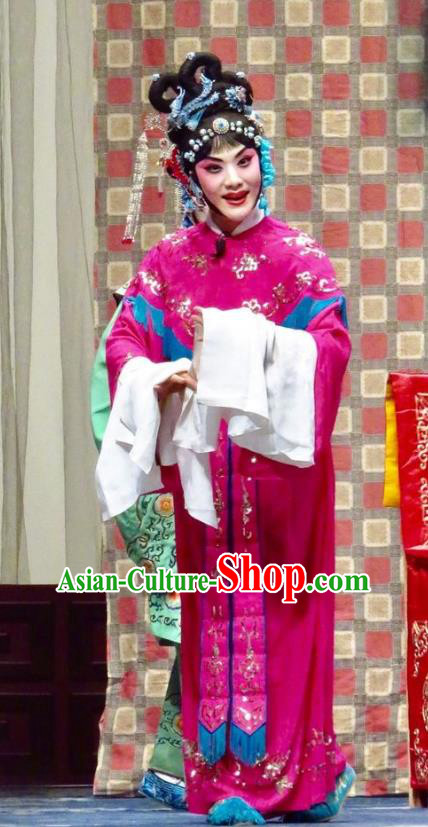 Chinese Ping Opera Rich Lady Costumes Yu He Qiao Apparels and Headpieces Traditional Pingju Opera Actress Dress Patrician Female Ke Baozhu Garment