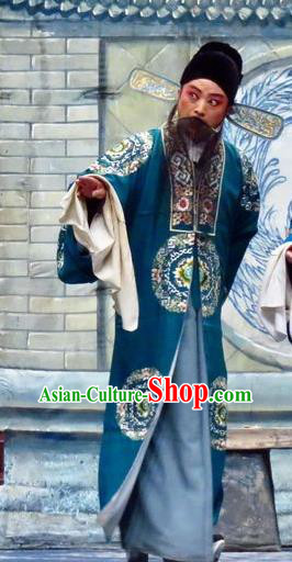 Yu He Qiao Chinese Ping Opera Landlord Costumes and Headwear Pingju Opera Elderly Male Apparels Clothing