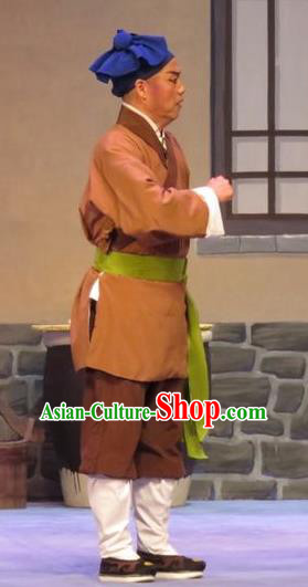 Legend of Love Chinese Ping Opera Country Male Costumes and Headwear Pingju Opera Farmer Apparels Clothing