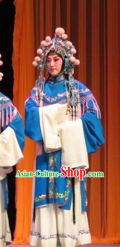 Chinese Ping Opera The Arrogant Princess Apparels Costumes and Headdress Traditional Pingju Opera Diva Dress Garment