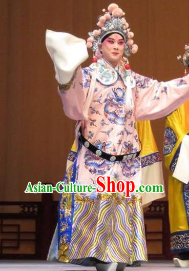 The Arrogant Princess Chinese Ping Opera Prince Consort Costumes and Headwear Pingju Opera Young Man Apparels Clothing