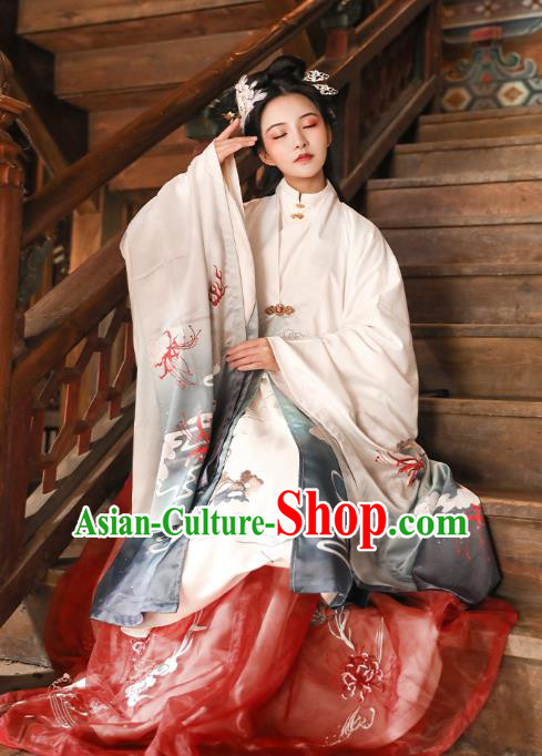 Chinese Traditional Hanfu Dress Apparels Ancient Ming Dynasty Noble Female Historical Costumes for Women