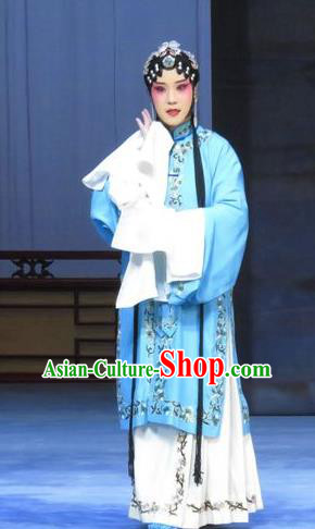 Chinese Ping Opera Young Mistress Costumes Apparels and Headpieces Traditional Pingju Opera Huadan Dress Actress Garment