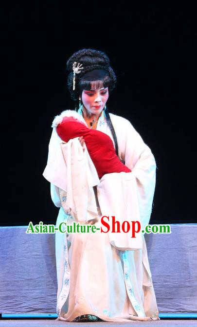 Chinese Shaoxing Opera Distress Maiden Dress Garment A Tragic Marriage Yue Opera Dan Wang Lianjuan Costumes Apparels and Headpiece