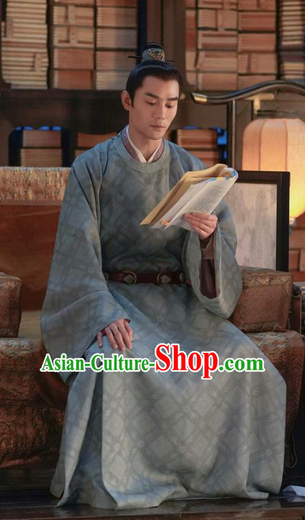 Chinese Ancient Emperor Historical Clothing Drama Serenade of Peaceful Joy Song Dynasty Renzong Zhao Zhen Garment Informal Costumes and Hair Accessories