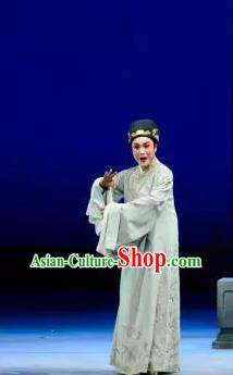 Chinese Yue Opera Xiang Luo Ji Young Male Apparels Costumes and Hat Shaoxing Opera Xiaosheng Clothing Scholar Zhang Garment