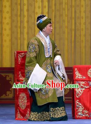 Chinese Beijing Opera Pantaloon Apparels Costumes and Headdress Ru Ji Traditional Peking Opera Noble Dame Dress Elderly Female Garment