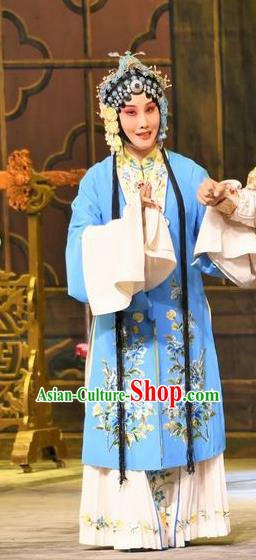 Chinese Beijing Opera Actress Apparels Costumes and Headdress Di Qing Traditional Peking Opera Young Female Dress Countess Garment