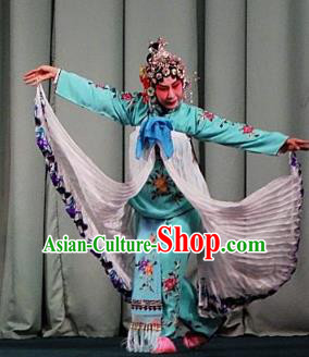 Chinese Ping Opera Xiaodan Zhao Suqin Apparels Costumes and Headpieces Traditional Pingju Opera San Jie Lie Young Lady Dress Garment
