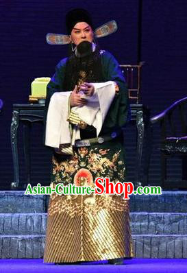 Qing Tian Dao Chinese Peking Opera Garment Costumes and Headwear Beijing Opera Elderly Male Apparels Loyal Official Hai Rui Clothing