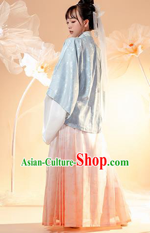 Chinese Ancient Patrician Female Hanfu Dress Garment Traditional Ming Dynasty Royal Princess Historical Costumes Court Lady Apparels Complete Set