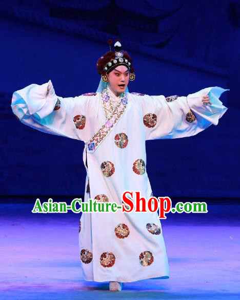 Seven Heros Five Gallants Chinese Peking Opera Niche Bai Yutang Garment Costumes and Headwear Beijing Opera Young Male Apparels Swordsman Clothing