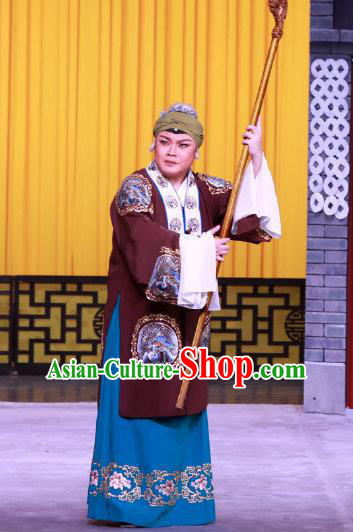 Chinese Beijing Opera Dame Apparels Hong Mu Ma Chou Costumes and Headpieces Traditional Peking Opera Pantaloon Dress Elderly Female Garment
