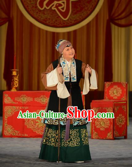 Chinese Beijing Opera Elderly Woman Apparels Refuse to Attend A Feast Costumes and Headpieces Traditional Peking Opera Pantaloon Female Dress Dame Garment