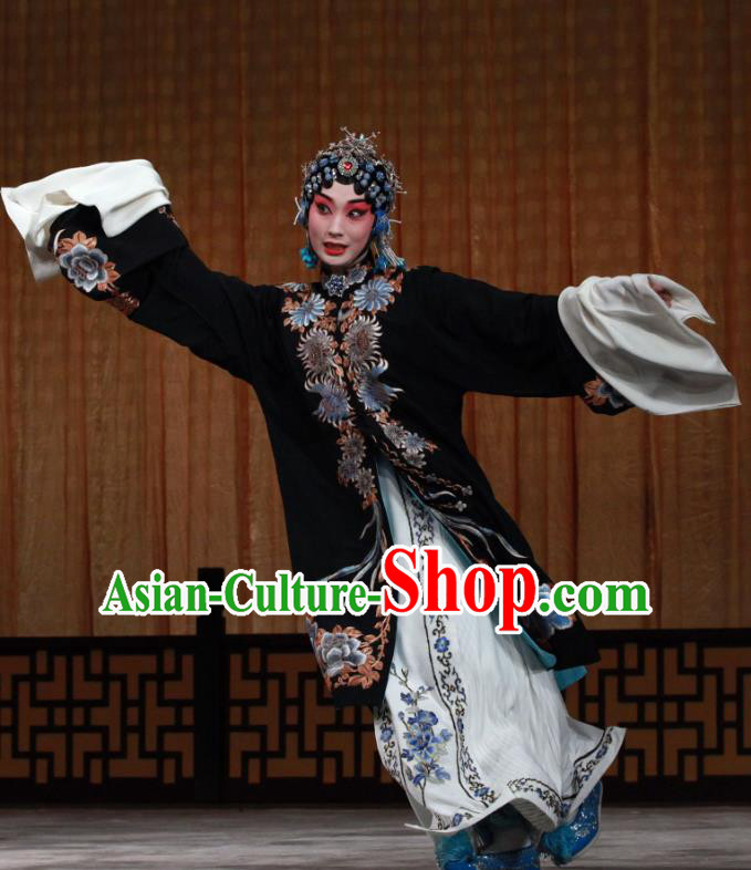 Chinese Beijing Opera Distress Woman Apparels Jiang You Guan Costumes and Headpieces Traditional Peking Opera Hua Tan Dress Young Mistress Garment