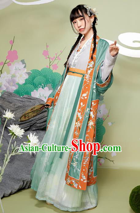 Chinese Ancient Garment Embroidered Hanfu Dress Traditional Song Dynasty Nobility Female Historical Costumes for Women