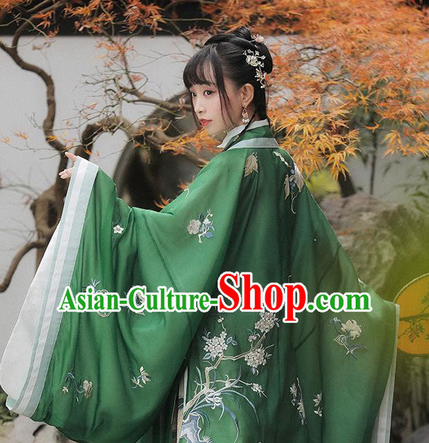 Chinese Traditional Ming Dynasty Noble Infanta Historical Costumes Ancient Court Female Garment Embroidered Hanfu Dress