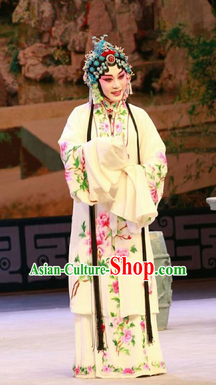 Chinese Beijing Opera Young Woman Apparels Nan Jie Guan Costumes and Headdress Traditional Peking Opera Hua Tan Xu Jinhua Dress Diva Garment