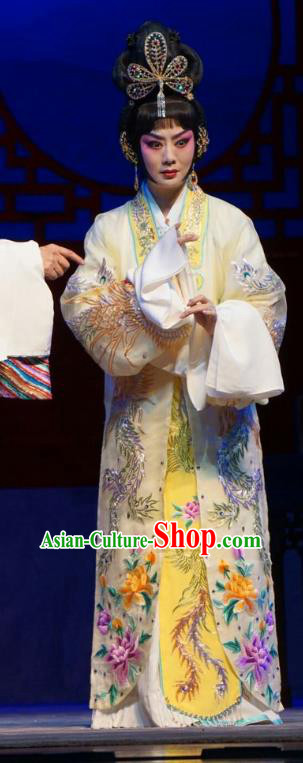 Chinese Beijing Opera Court Lady Apparels Princess Changping Costumes and Headdress Traditional Peking Opera Hua Tan Dress Royal Infanta Garment