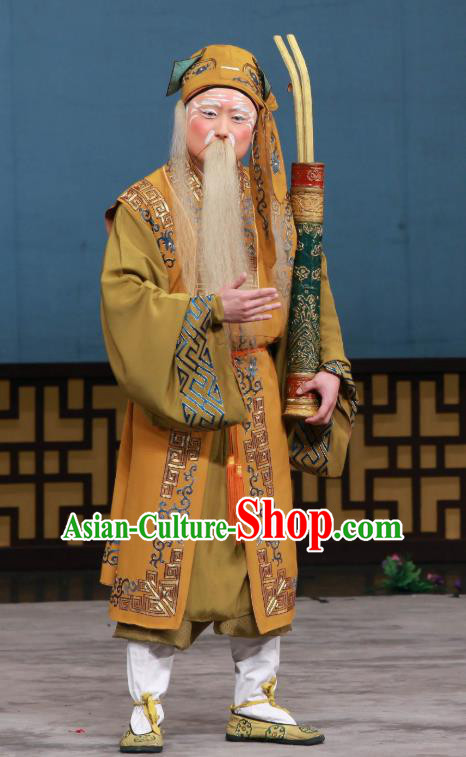 The Eight Immortals Crossing the Sea Chinese Peking Opera Apparels Costumes and Headpieces Beijing Opera Taoist Priest Zhang Guolao Garment Clothing