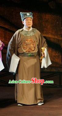 Wu Qi Chinese Peking Opera Official Apparels Costumes and Headpieces Beijing Opera Minister Garment Eunuch Clothing