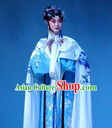 Chinese Beijing Opera Young Mistress Tang Wan Garment Costumes and Hair Accessories Traditional Peking Opera Hua Tan Dress Diva Apparels