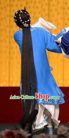 Chinese Beijing Opera Diva Dou E Garment Snow in June Costumes and Hair Accessories Traditional Peking Opera Actress Dress Tsing Yi Apparels
