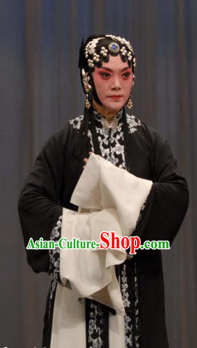 Chinese Ping Opera Tsing Yi Wang Baochuan Apparels Costumes and Headpieces Ban Yao Traditional Pingju Opera Dress Distress Maiden Garment