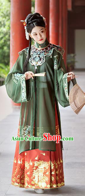 Chinese Traditional Ming Dynasty Palace Princess Historical Costumes Ancient Nobility Female Embroidered Hanfu Dress Garment