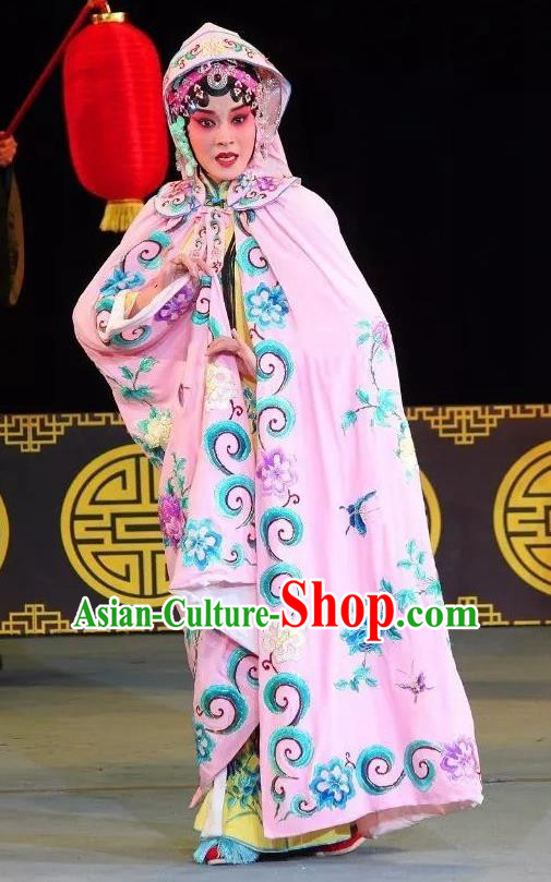 Chinese Sichuan Opera Actress Jiao Guiying Costumes and Hair Accessories Fen Xiang Ji Traditional Peking Opera Hua Tan Dress Courtesan Apparels