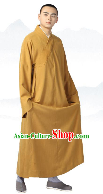 Chinese Traditional Frock Costume Buddhism Clothing Garment Ginger Monk Robe for Men