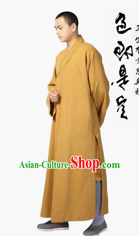 Chinese Traditional Frock Costume Buddhism Clothing Garment Ginger Monk Robe for Men