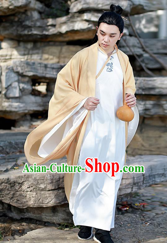 Chinese Traditional Jin Dynasty Scholar Hanfu Clothing Ancient Drama Swordsman Garment Historical Costumes for Men