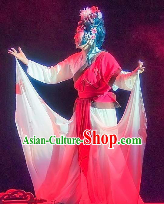 Chinese Sichuan Opera Distress Woman Garment Costumes and Hair Accessories The Jade Hairpin Traditional Peking Opera Actress Dress Diva Liu Siniang Apparels