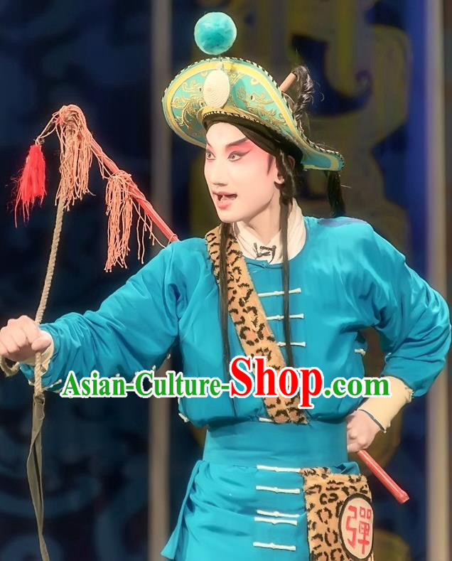 Shuang Ba Lang Chinese Sichuan Opera Swordsman Wang Rong Apparels Costumes and Headpieces Peking Opera Wusheng Garment Martial Male Clothing
