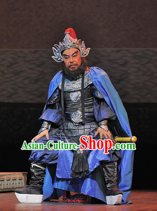 Xi Zhao Qi Shan Chinese Sichuan Opera Apparels Costumes and Headpieces Peking Opera General Wei Yan Armor Garment Martial Male Clothing