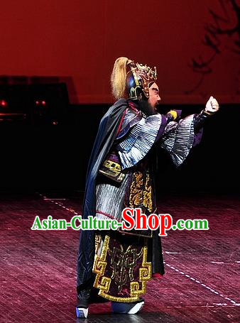 Xi Zhao Qi Shan Chinese Sichuan Opera General Wei Yan Apparels Costumes and Headpieces Peking Opera Shogun Garment Armor Clothing
