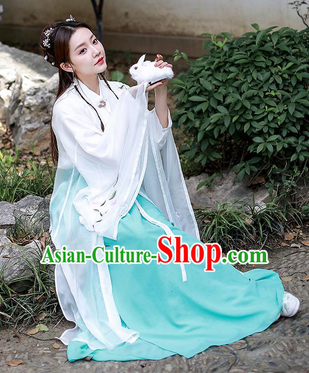 Chinese Traditional Ancient Young Lady Apparels Ming Dynasty Hanfu Dress Civilian Female Historical Costumes