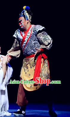 Love Bell Tower Chinese Peking Opera Wusheng Garment Costumes and Headwear Beijing Opera Ugly Servant Apparels Clown Clothing
