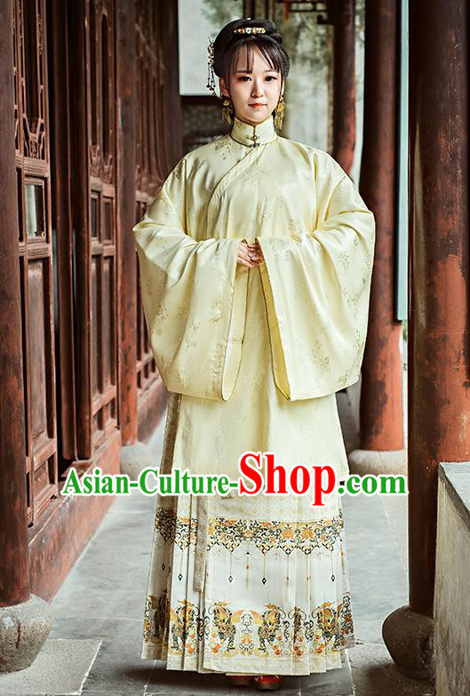 Chinese Ming Dynasty Noble Princess Historical Costumes Ancient Blouse and Skirt Traditional Patrician Female Hanfu Dress Apparels