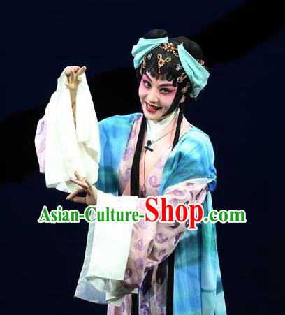 Chinese Beijing Opera Hua Tan Apparels Costumes and Headdress Xin Zhui Traditional Peking Opera Han Dynasty Young Female Dress Garment