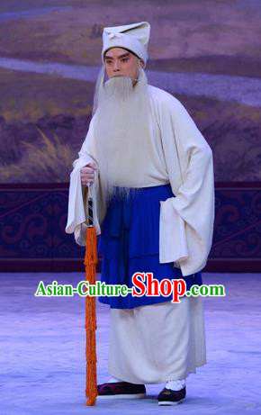 Sister Thirteen Chinese Peking Opera Laosheng Garment Costumes and Headwear Beijing Opera Old Man Apparels Clothing