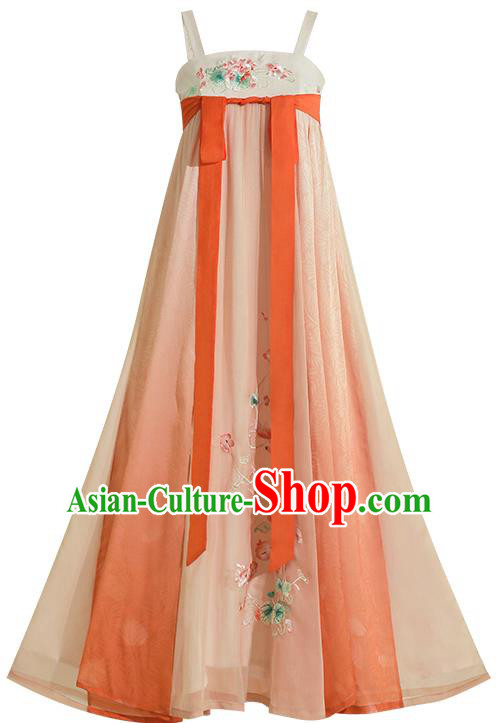 Traditional Chinese Ancient Tang Dynasty Noble Lady Apparels Historical Costumes Royal Princess Embroidered Hanfu Dress Complete Set