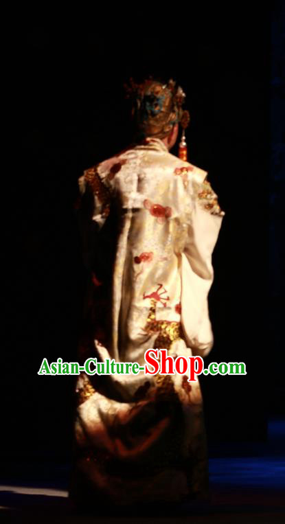 Zhen Guan Flourishing Age Chinese Peking Opera Xiaosheng Garment Costumes and Headwear Beijing Opera Apparels Clothing Emperor Li Shimin Embroidered Robe